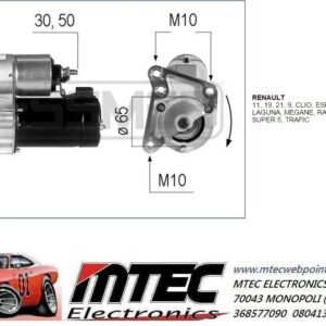 Motorino avviamento Renault D6RA133 - OPEL VALEO // RENAULT // CLIO // LAGUNA