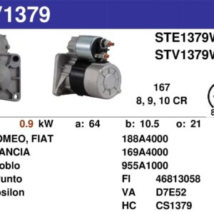 MOTORINO AVVIAMENTO NUOVO codice HITACHI S114-943 GIULIETTA MITO 500 BRAVO